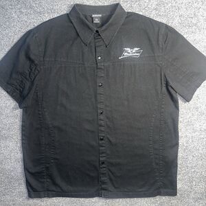 Budweiser Bishop Shirt Mens Medium Logo Embroidered Short Sleeve Button Up 2XL